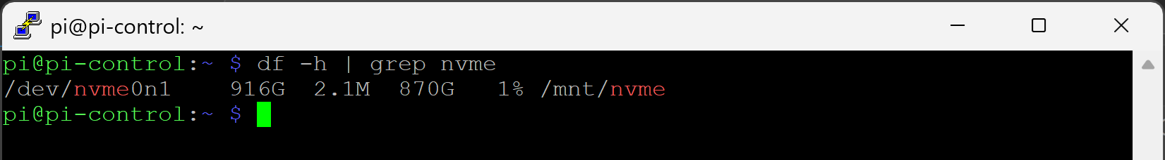 NVMe Mounted